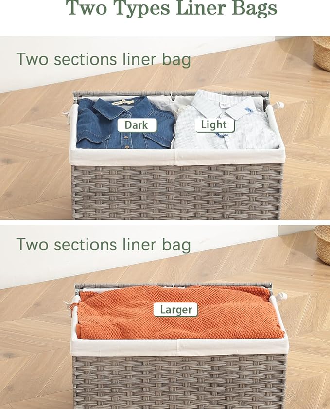 Storage Basket with Lid Wicker Baskets - Image 5