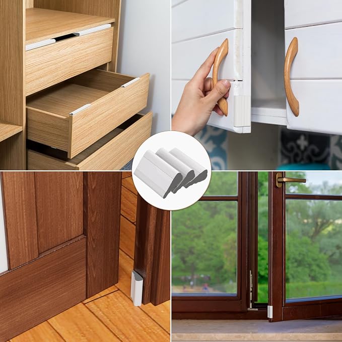 Wedge-Shape Window Weather Stripping Door Frame Seal Strip 196” White, Upgrade - Image 7