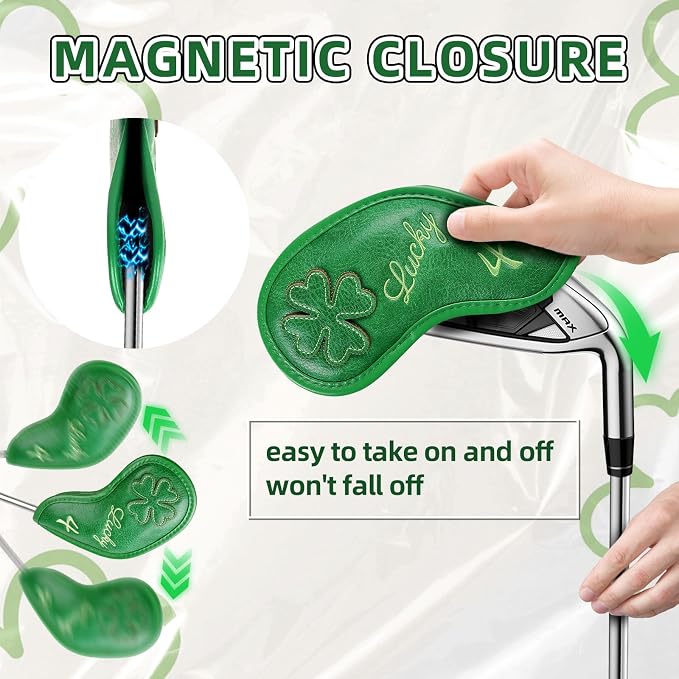 Golf Headcovers Golf Club Head Covers Four Leaf Clover Good Luck Charm - Image 3