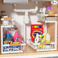 Under Sink Organizer 2 pack, 2 Tier Slide Out Under Sink Organizers And Storage by Liuoud