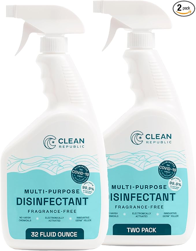 Clean Republic Multi-Purpose Disinfectant, Cleaning Spray, 32 Fluid Ounce Bottle by CleanRepublic