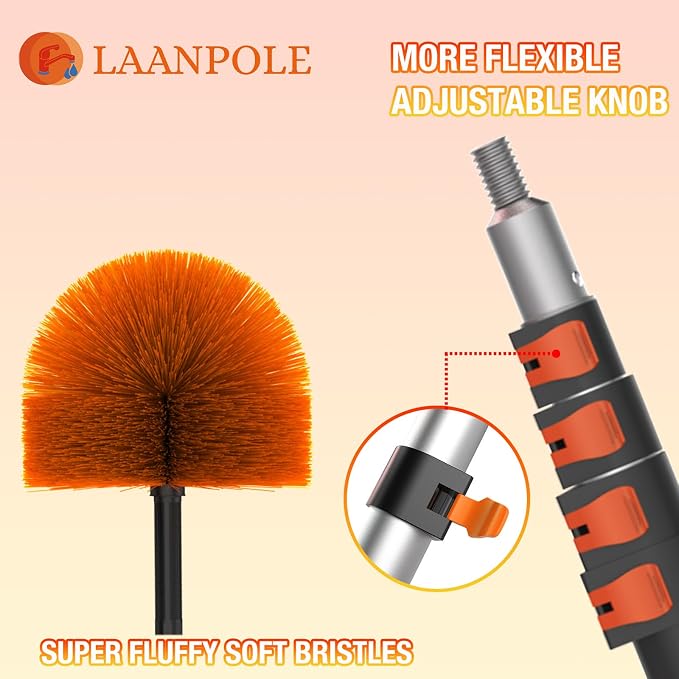 20FT Cobweb Duster with Extension Pole, Spider Web Brush - Image 2