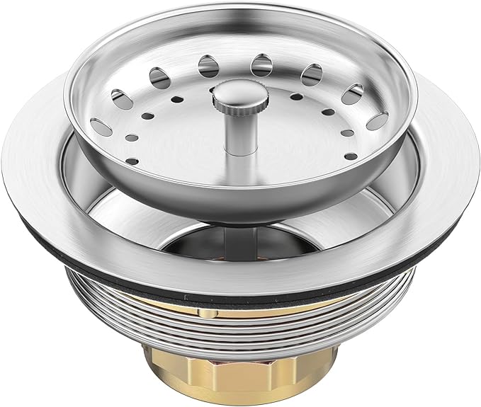 BOTEMY Stainless Steel Sink Drain Strainer Kit 3-1/2 inch Kitchen Drain Assembly by BOTEMY
