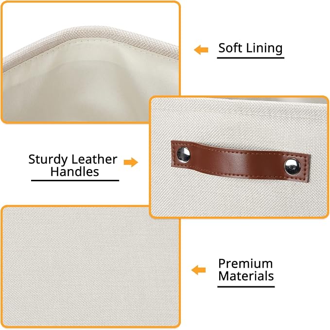 DULLEMELO Storage Bins, 4 Pack Of 13x13x13 Decorative Storage Cube Bins Suit - Image 4