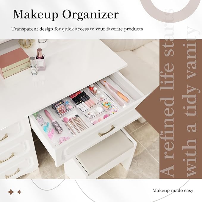 Criusia Clear Drawer Organizer 7 PCS - Image 5