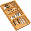 Yofidra Pure Bamboo Silverware Drawer Organizer: 16.53" Lx10 Wx1.93 H Large by Yofidra