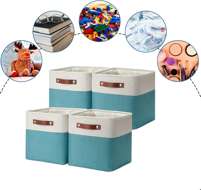 DULLEMELO Foldable Storage Cubes 11 x 11 Organizer Bins, Canvas Storage Bins - Image 3