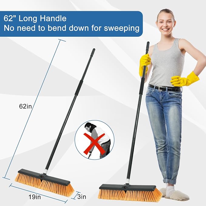 PBHEPJ 18 Inchs Push Broom Outdoor Heavy Duty, Shop Broom - Image 3