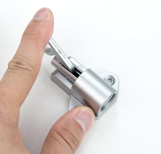 5 Packs Self-Closing Latches，Silver Gray Spring Door Lock，Resilient Bolt Latch - Image 3