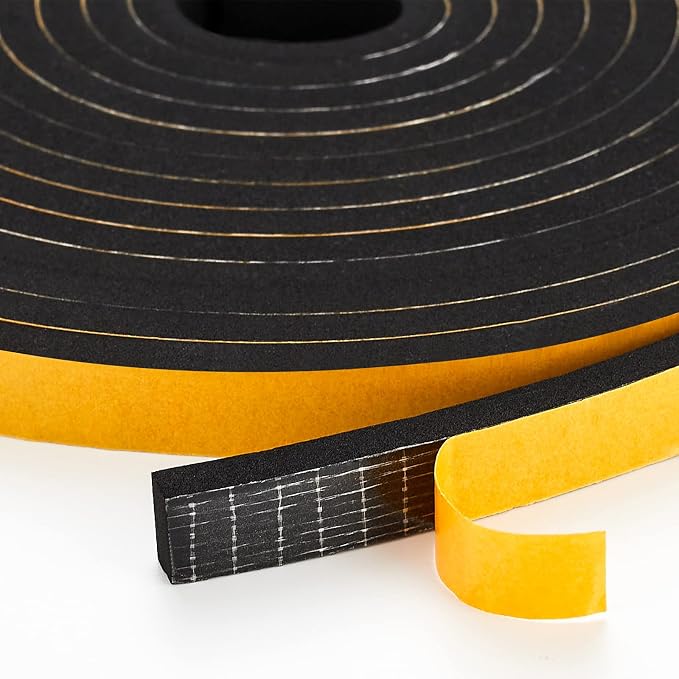 60 Feet Weather Stripping Door Seal, 1/4" Wide X 1/8" Thick Door Seal Strip by Ravinte