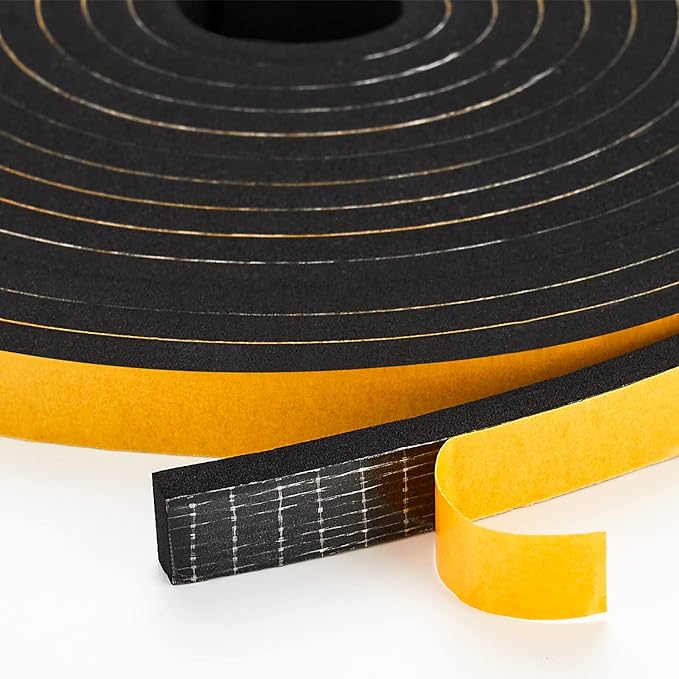 50 Feet Weather Stripping Door Seal, 1/2" Wide X 1/8" Thick Door Seal Strip by Ravinte