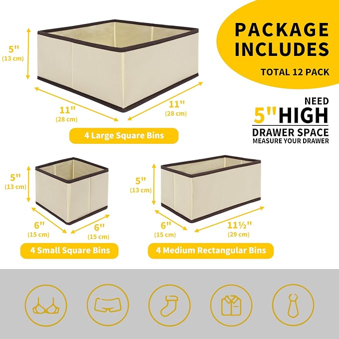 Cupic Cupid Drawer Organizer, Dresser Organizers, Foldabe Drawer Organizer - Image 3