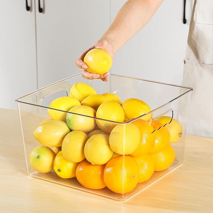Vtopmart 8 Pack Extra Large Clear Plastic Storage Bins, 11x11 Cube Acrylic - Image 6