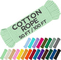 TECEUM Cotton Rope 3/16” – 50 FT – Strong All-Purpose Braided Rope – Natural by TECEUM