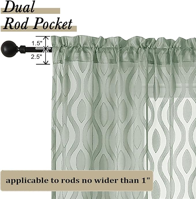 Aiyufeng Sheer Curtains 96 Inches Long - Image 4