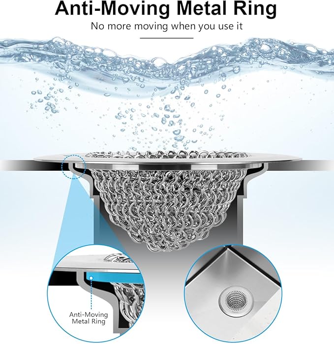 Sink Drain Strainer&Stopper, Anti-Slip Flexible Mesh Sink Strainer - Image 5