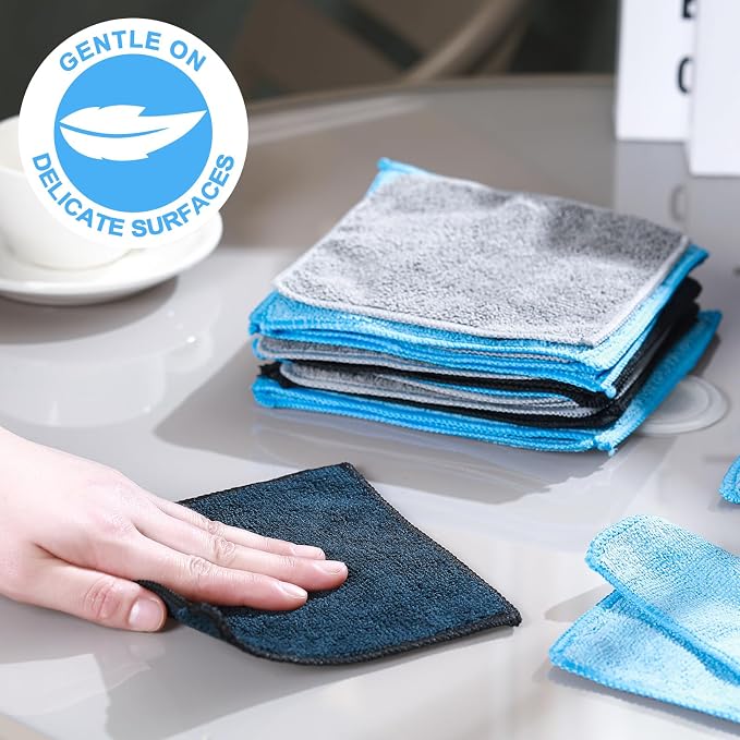 Tanlade 30 Pcs Microfiber Cleaning Cloth 6"x6" Cleaning Rags Reasonable Kitchen - Image 5