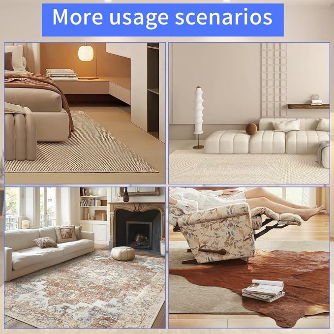Extra Large Area Rug Cushioned Carpet Pad, 6x9 Ft, Thick Felt Pad - Image 5