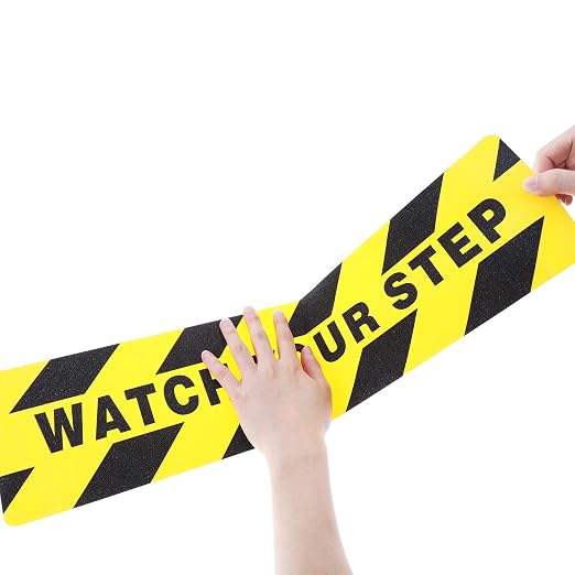 Boao 6 Pieces Watch Your Step Stickers Sign 6 x 24 Inch Caution Watch Your Step - Image 5