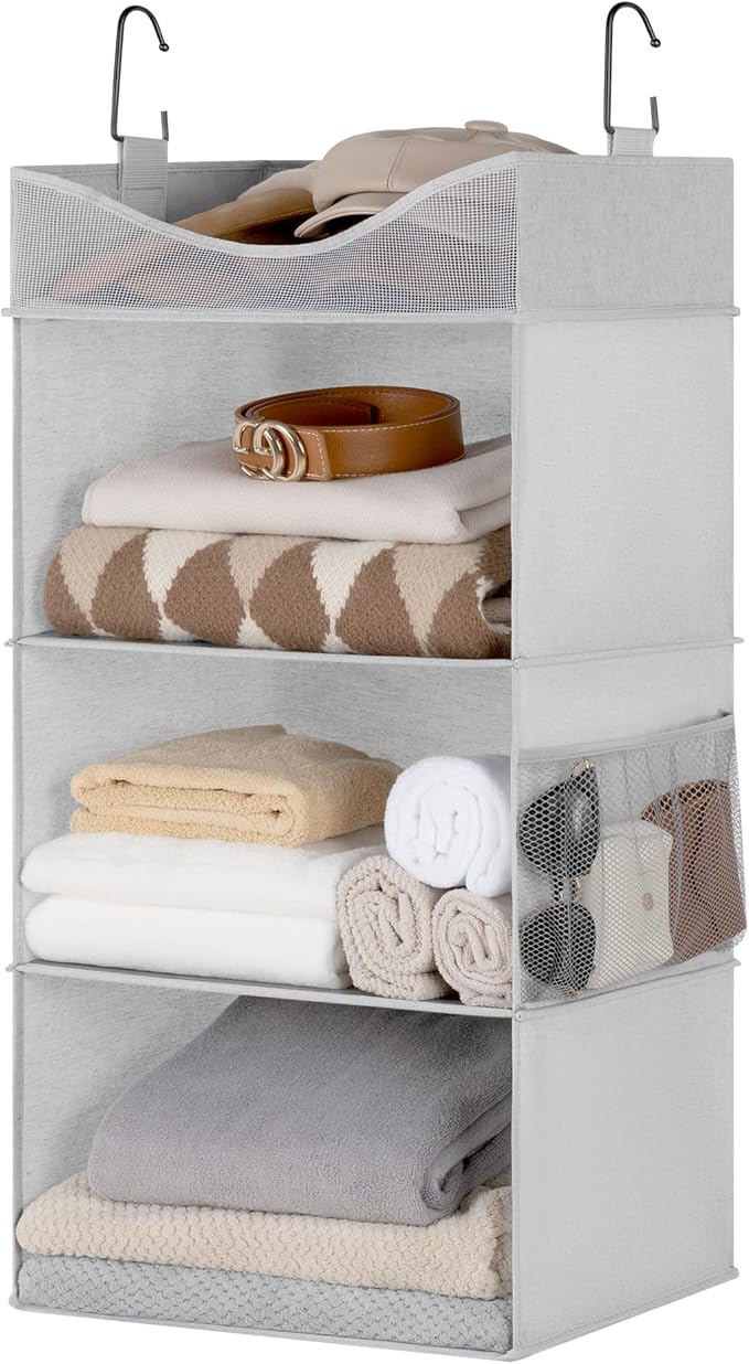 StorageWorks Hanging Closet Organizer, 3-Shelf Hanging Closet Shelves - Image 9