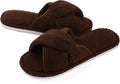 Evshine Summer House Slippers for Women Corduroy Cross Bow Indoor Slippers Open by Evshine