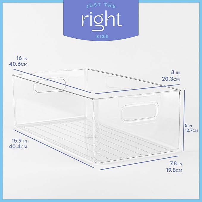 Plastic Food Storage 8 Pack Clear Container Bin - Image 3