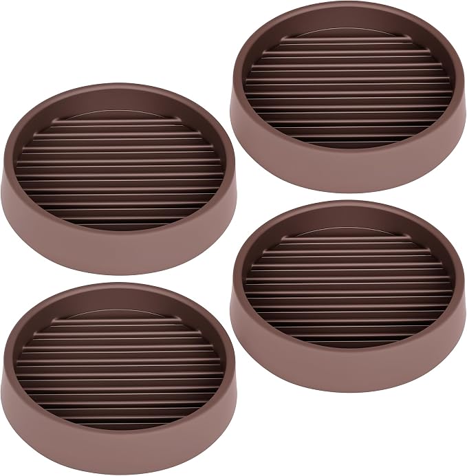 Non Slip Furniture Pads, 2.5” Round Rubber Caster Cups, Anti-Slip Gripper by VOCOMO
