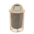 COATEDOUTDOORFURNITURE RDT-TAN Heavy Duty 32 Gallon Round Trash Receptacle by CoatedOutdoorFurniture