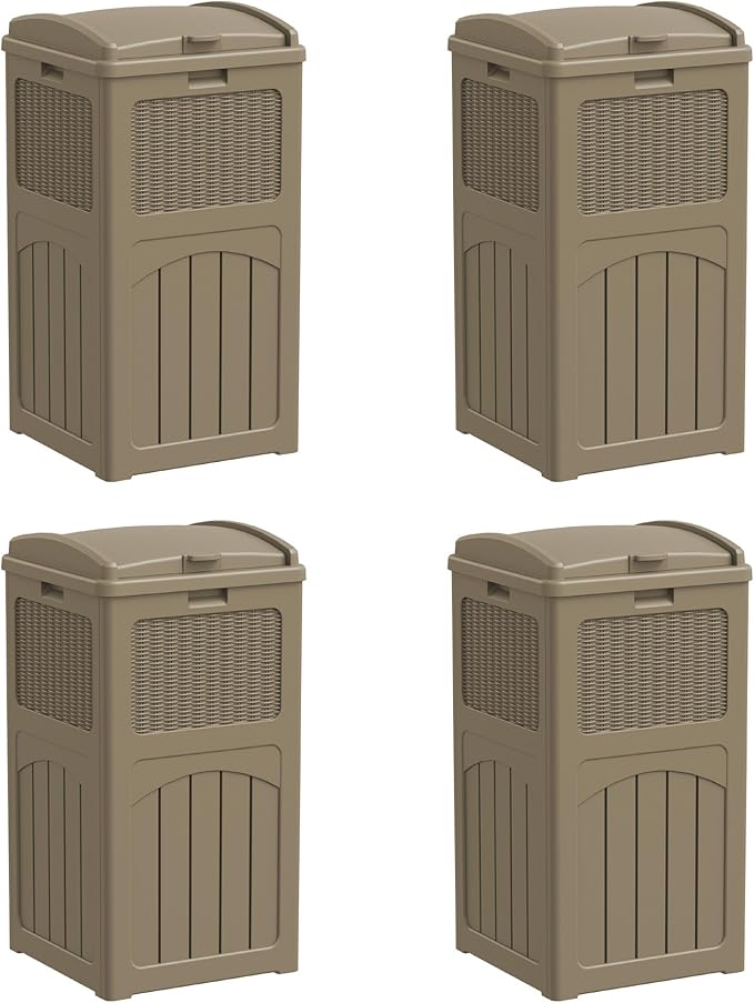 YESHOMY 4 Pack Outdoor Trash Can by SearchallYESHOMY