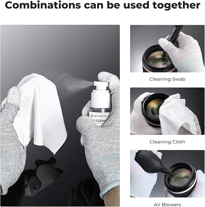 K&F CONCEPT Spray and Microfiber Lens Cleaner Care Kit, Non-Flammable Camera - Image 5