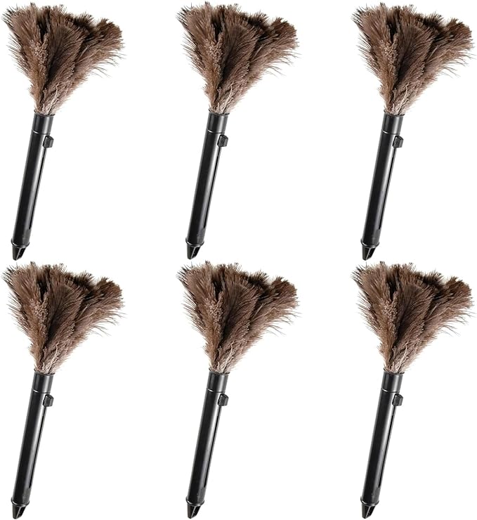 Retractable Feather Duster-Genuine Ostrich Feathers, Anti-Static, Reusable by FeelFunFeather