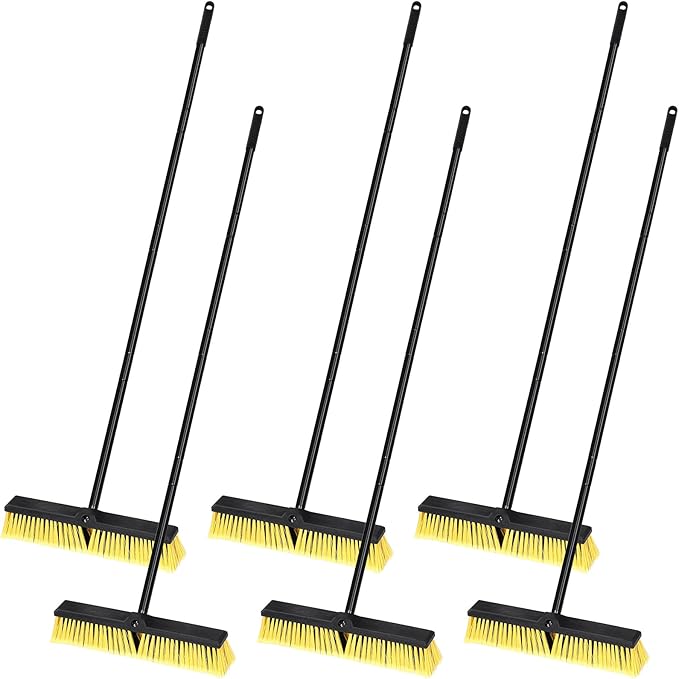Zhehao 6 Pack 18 Inches Push Broom Outdoor, Concrete Floor Cleaning by Zhehao