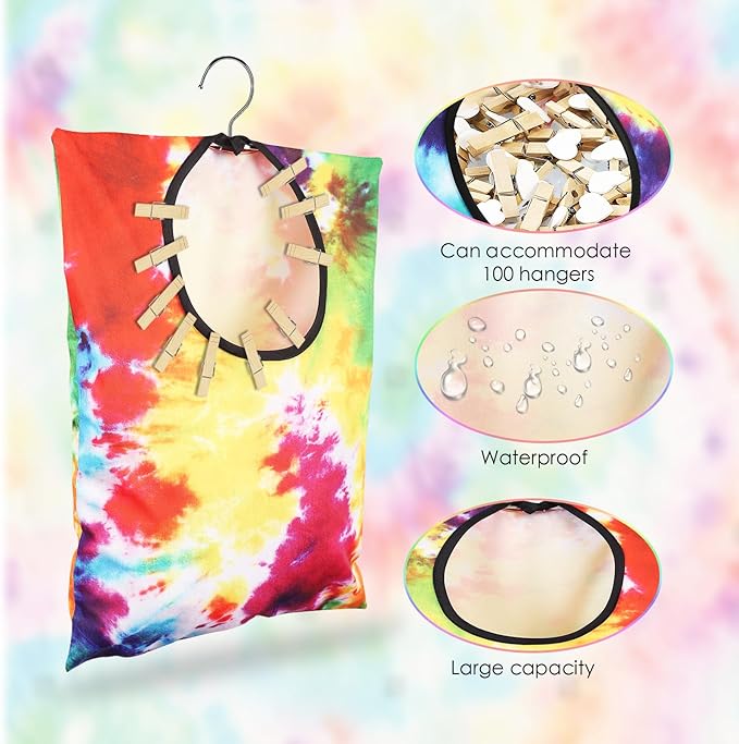 YLOLUL 2 Pcs Tie Dye Clothes Pin Bag - Image 4