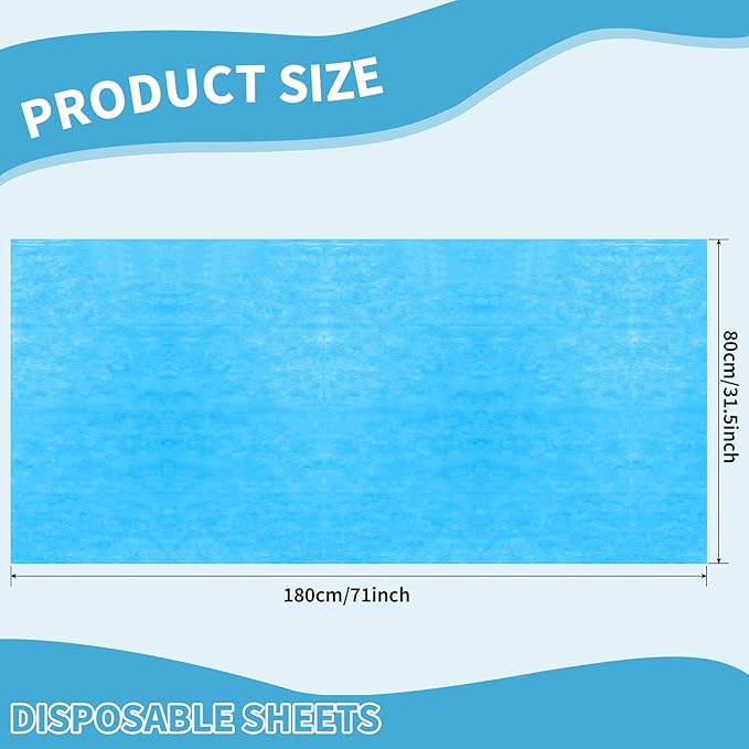 Breling 100 Pcs 31.5 x 71 Inch Disposable Bed Sheets Oil-proof PE Film Massage - Image 3