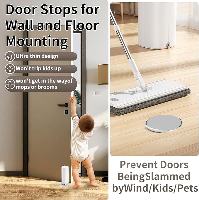Magnetic Door Stoppers WYGWP Stainless Steel No Drilling Wedge Stops Heavy Duty - Image 4