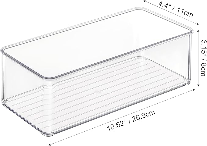 4 PACK Freezer Organizer Bins Clear Stackable Storage Bins - Image 3