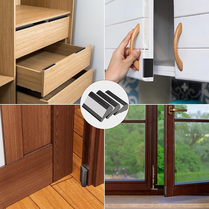 Wedge-Shape Window Weather Stripping Door Frame Seal Strip 3Pcs×196" Black - Image 7