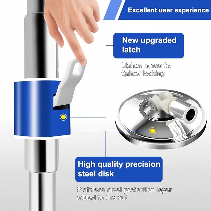 Replacement Handle for Swivel mop, 360° Swivel Adjustment, Reinforced Locking - Image 5