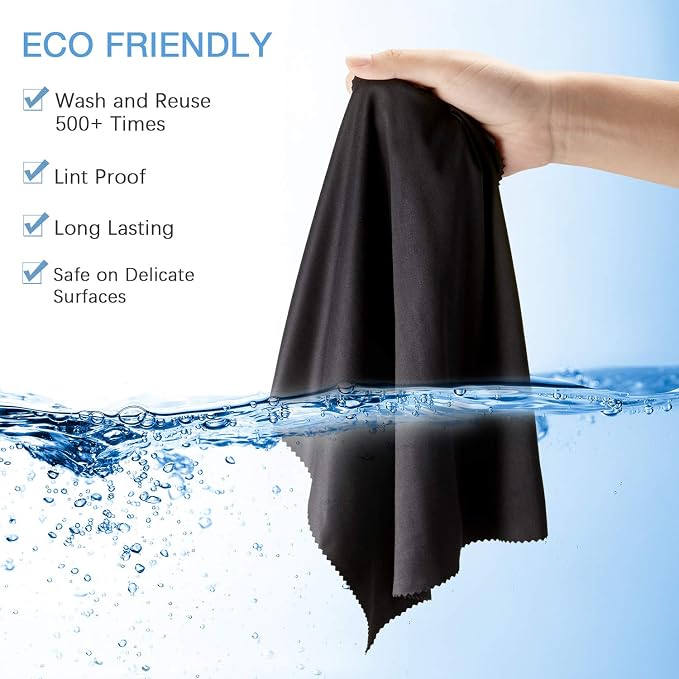 Frienda 12 Pack Large Microfiber Glass Cleaning Cloths 12 x 12 Inch Oversized - Image 6
