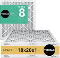 18x20x1 MERV 8 Air Filters 6-Pack, Actual Size 17.7" x 19.7" x 0.75" – by Unknown