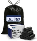 Plasticplace 13 gallon Extra Tall Drawstring Kitchen Trash Bags | Black 1.2 Mil by Plasticplace