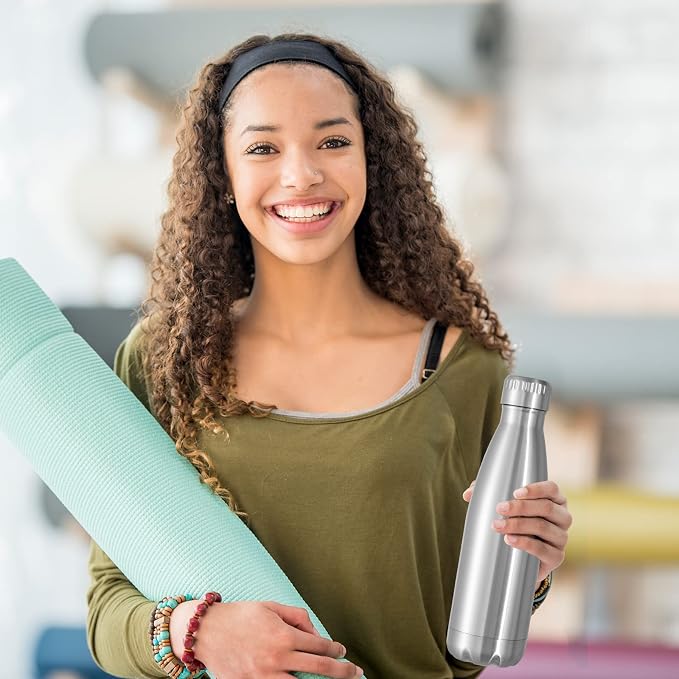 VEGOND 17oz Stainless Steel Water Bottles Bulk, Reusable Metal Sports Water - Image 8