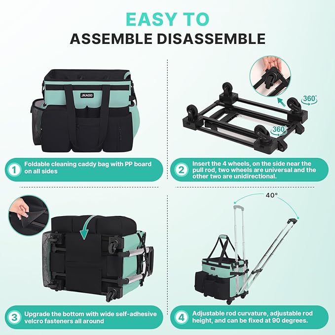 Large Rolling Cleaning Caddy Bag - Image 4