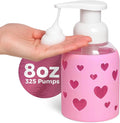 SoCal Suds & Company Glass Foaming Hand Soap Dispenser, Heart Silicone Sleeve by SoCalSudsCompany