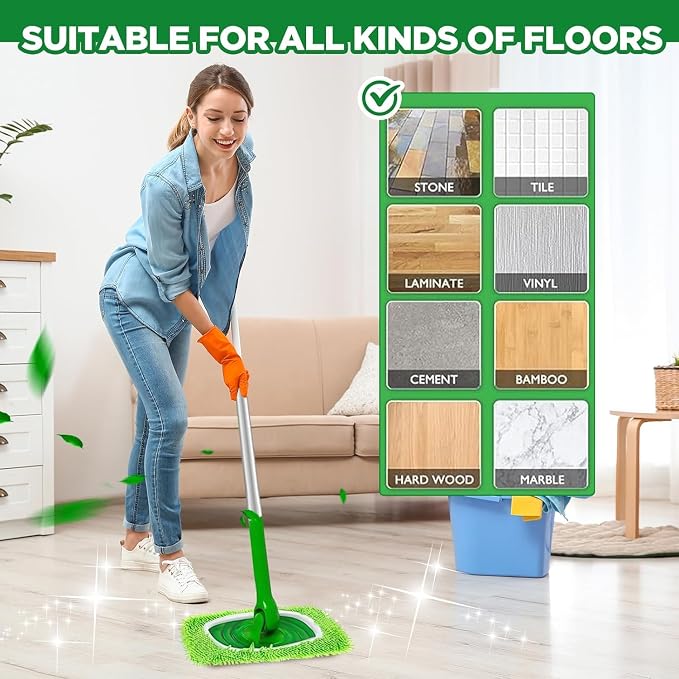 Reusable Microfiber Mop Pads Washable Wet Pads Compatible - Image 5
