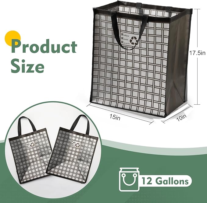 Lily queen Recycle Bin Bags for Kitchen Home Trash Cans Sorting Bins 12 Gallon - Image 3