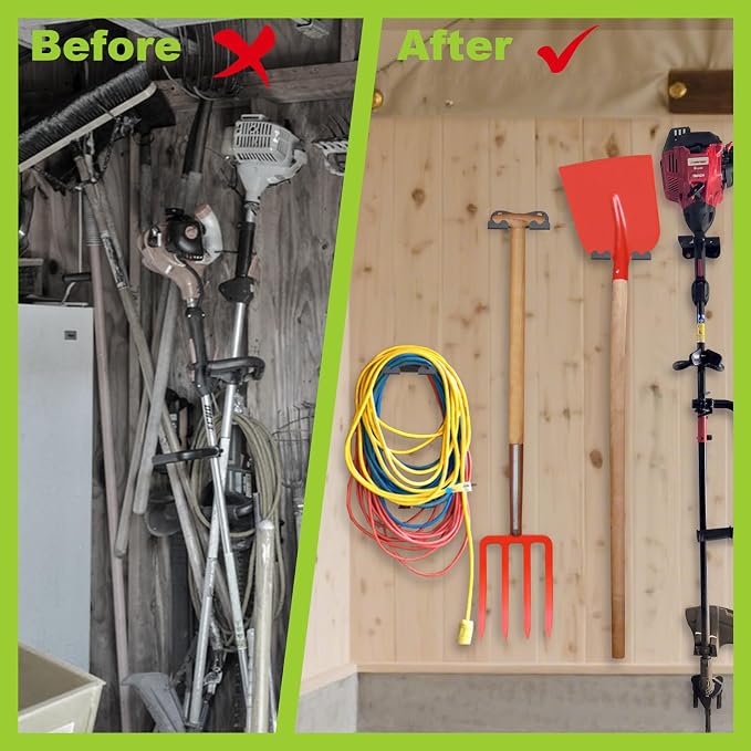 2Pcs Garage Organizer Trimmer Rack, Garden Power Tool Hanger Weed Whackers - Image 3