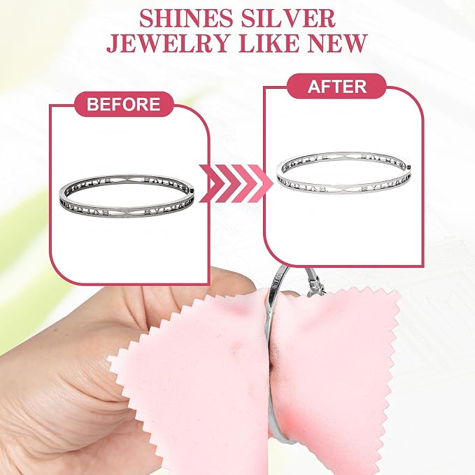 28 Pcs Jewelry Polishing Cloth for Sterling Silver Jewelry, Includes 40 Pcs - Image 3