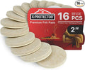 16 Heavy-Duty Felt Furniture Pads 2” 1/4” Thick X-Protector! Round Felt Pads by X-Protector