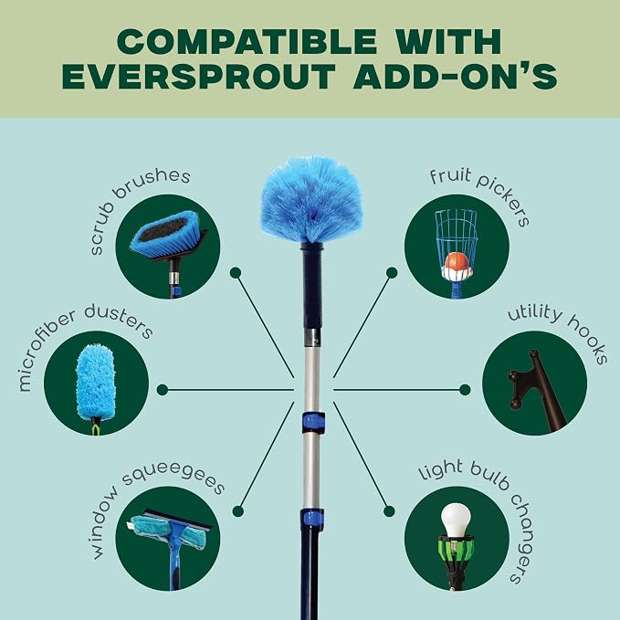EVERSPROUT 5-to-12 Foot Cobweb Duster and Extension-Pole Combo | Hand Packaged - Image 5